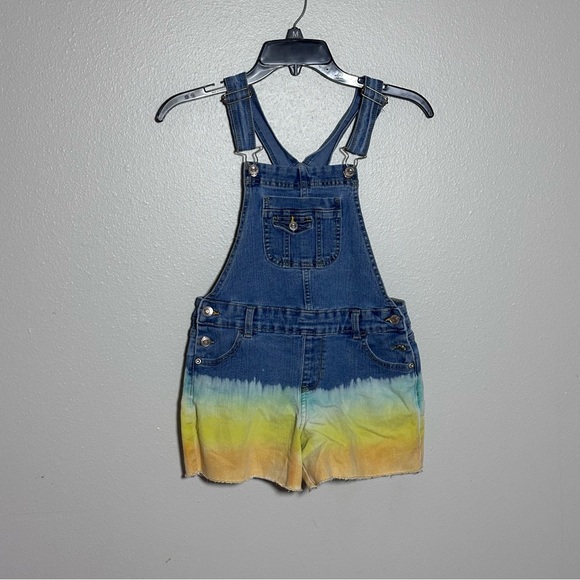 Jordache Kids Girls Denim Tie Dye Overalls Shorts Talls size L(10/12) - Picture 1 of 8